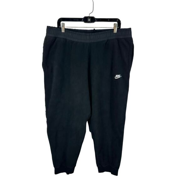 Nike Sportswear Fleece Jogger Pants Black Size XXL Tapered Leg Lounge Athletic - Picture 1 of 13